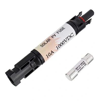 Image of HUAREW 10A 1000V Solar Photovoltaic Fuse Holder Waterproof Built in Male/Female Connector Straight Plug with
