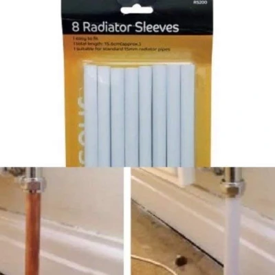 Image of blackspur 5 X Radiator pipe covers sleeves white 15mm 8 pack