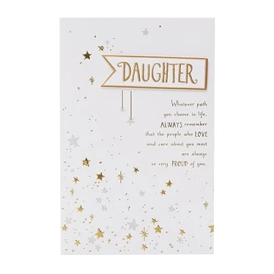 Image of UK Greetings Birthday Card for Daughter Stars Design