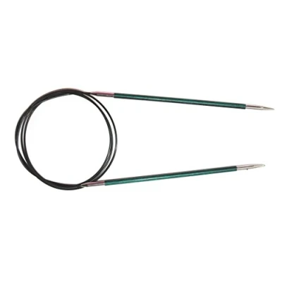 Image of KnitPro Royale: Knitting Pins: Circular: Fixed: 80cm x 3.50mm, Birchwood, brass, Multi Colour, 3.5mm