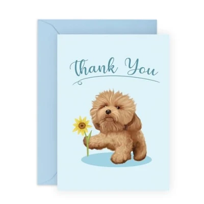 Image of Central 23 Thank You Greeting Cards From Dog Fluffy Sweet Birthday Card For Fur Mum Dad Pet Owner Gifts Baby Comes With Stickers