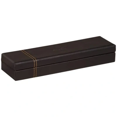 Image of RHODIA 118876C Black Pencil Case 21 x 5.5 3 cm Orange Saddle Stitching Faux Leather Exterior Rhodiarama Home Office Collection Organization &amp; Designer Storage