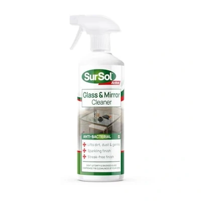 Image of SurSol Active Glass and Mirror Cleaner Spray, Streak Free Cleaner, Effectively Removes Grease &amp; Dirt from Windows Surfaces Quickly 1 Litre