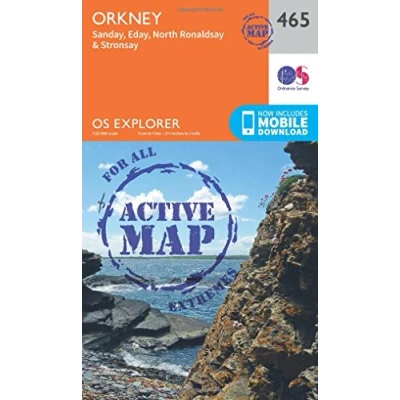 Image of Explorer Active 465 Orkney Sanday, Eday, North Ronaldsay &amp; Stronsay Map With Digital Version