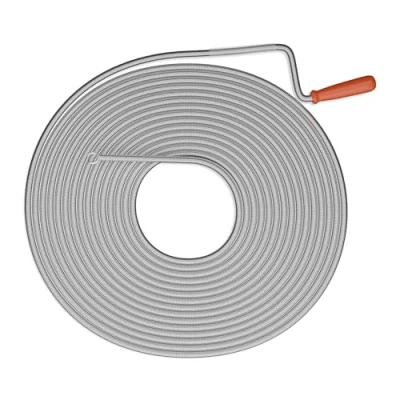 Image of Relaxdays Pipe Cleaning Spiral 15 m, 90% steel 10% plastic, Silver/Red