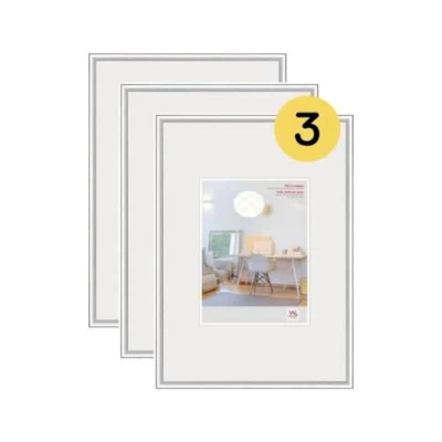 Image of walther Design Picture Frame Silver 40 x 60 cm with Art Glass 3 Pack, New Lifestyle Plastic KVX460S3