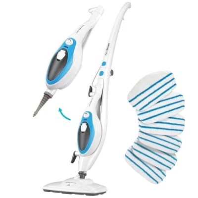 Image of PurSteam 10 in 1 Steam Mop with 6 Pads, Floor Steamer Detachable Handheld Cleaner for Tile, Hardwood Floors