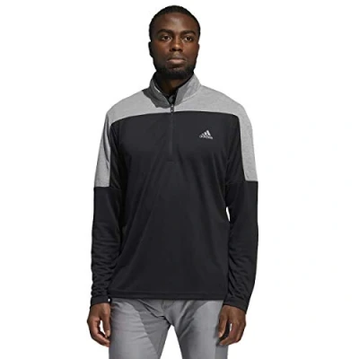 Image of adidas Golf Mens 1/4 Zip UPF Lightweight LC Sweater Black Mel M