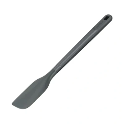 Image of Zyliss Spatula Small, Sustainable Wheat Straw/Silicone, for Cooking and Baking, Heat Resistant Silicone Head, Beluga Grey, 27.5cm x 3.5cm, Dishwasher Safe, 5 Year Guarantee