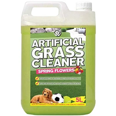 Image of GardenersDream Artificial Grass Cleaner 1 x 5L, Various Fragrances Garden Astro Turf Cat Dog Pet Safe Deodoriser 5 Litre Concentrated Bottle Outdoor Fake Lawn Disinfectant Solution (Spring Flowers)
