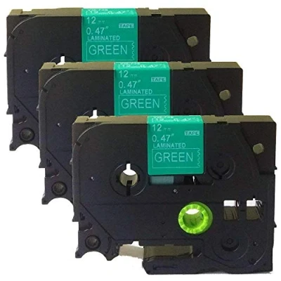 Image of NEOUZA 3PK Compatible for Brother P Touch Laminated TZe TZ Label Tape Cartridge 12mm x 8m (TZe 735 White on Green)