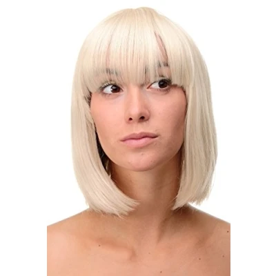 Image of Wig ME UP 7803 303/220 Lady Quality short Page Long Bob Longbob fringe bangs bright gold blond mix