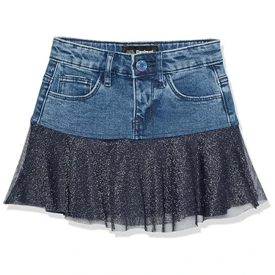 Image of Desigual Girl&#039;s Fald_gia Denim Skirt Short, Blue, 12 Years