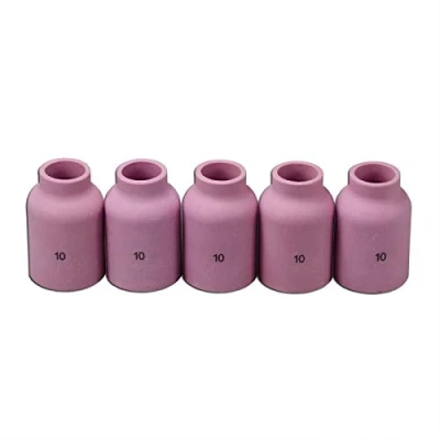 Image of RIVERWELD TIG Large Gas Lens Alumina Nozzle Ceramic Cups 53N88#10 Orifice Fit SR DB WP 9 17 18 20 25 26 Welding Torch 5pk