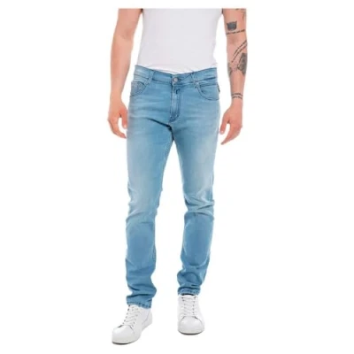 Image of REPLAY Adult M1021 Mickym Power Stretch Jeans, Light Blue 010, 34W / 30L