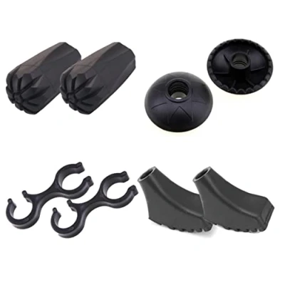 Image of Spare Replacement Walking Stick Trekking Hiking Pole Rubber Ferrule Ends, connector and snow mud basket