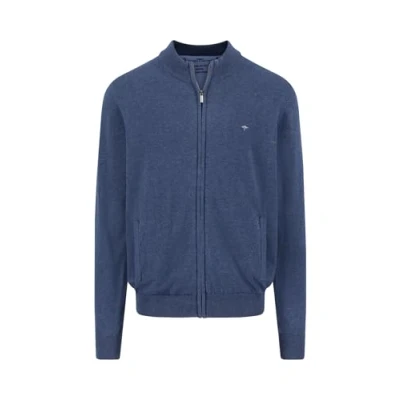 Image of Fynch Hatton Men&#039;s Cardigan Zip, Blue (Night 680), Large