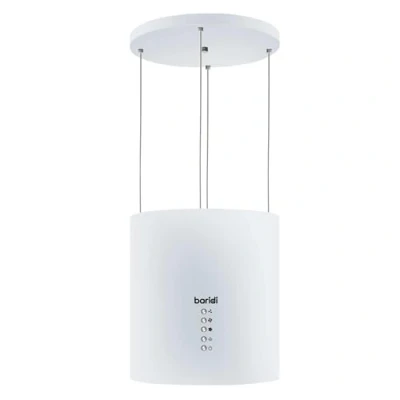 Image of Baridi Island Cooker Hood, Pendant Style, Ø35cm, 3 Speed, LED Lights, Energy Class A, 530m3/h Airflow, White DH221