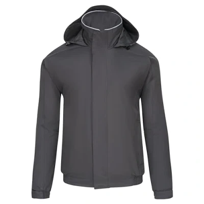 Image of ØRN Mens Bomber Jacket Hooded Workwear with Insulated Fleece Lining, Water Resistant, Machine Washable, Fulmar 4300 Graphite, Small