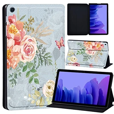 Image of Printed Case for Samsung Galaxy Tab A7 10.4 2020 (SM T500/ T505/ T507), Slim Lightweight Protective Hard Cover (vintage floral paint)