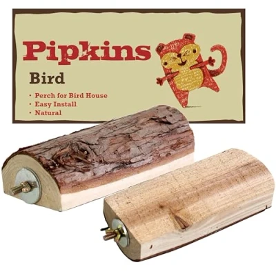 Image of Pipkins Large Natural Wood Perch 2 Pack 17cm Bird Pirch for Cage