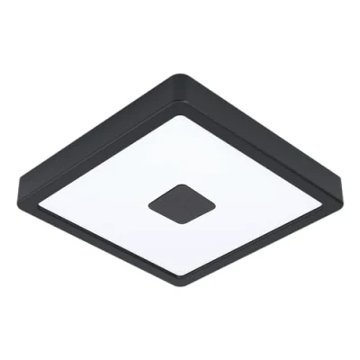 Image of Eglo LED Outdoor Ceiling Light Iphias 2, Outside lamp for Wall and Ceiling, Porch Lighting, Exterior Made of Metal in Black Plastic White, Warm IP44, 21 cm