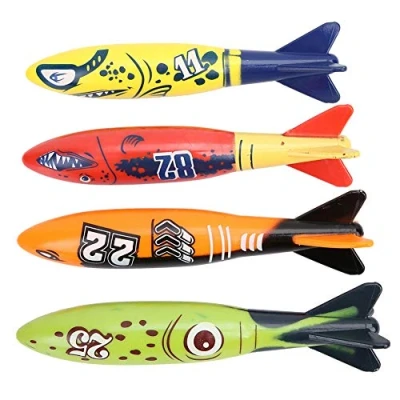 Image of OKBYY 4PCS Underwater Diving Pool Toys Kit, Torpedo Bandits, ​Diving Toys, Swimming For Kids Boys Girl