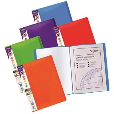 Image of Snopake A4 Rainbow Display Book 24 Pockets Assorted [Pack of 5] Ref: 15808