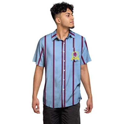 Image of FOCO Football Aston Villa FCPremier League One Retro Shirt Short Sleeved Summer Casual Dinner