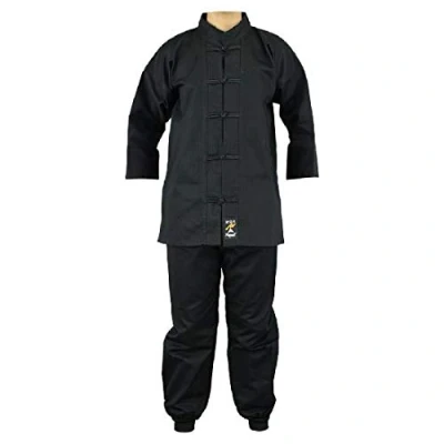 Image of Playwell Martial Arts Kung Fu Cotton Uniform All Black (4/170cm)