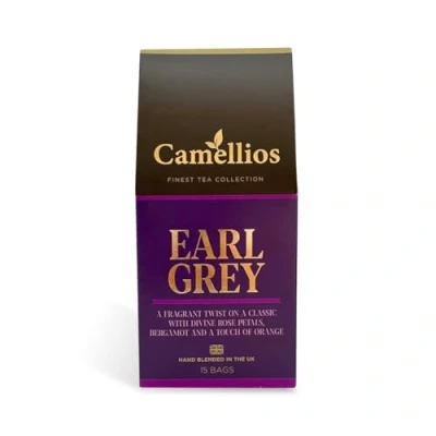 Image of Earl Grey Tea, Pyramid Tea Bags, Camellios (1 Pack, 15 Bags)