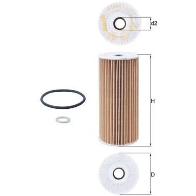 Image of 263203LTA0 Oil Filter MAHLE ORIGINAL OX 1048D Insert KIA: Stinger Hatchback