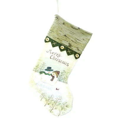 Image of Christmas Concepts® 50cm (20&quot;) Cotton/Felt Traditional Stocking With Snowman Design