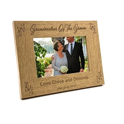 Image of ukgiftstoreonline Personalised Grandmother Of The Groom Photo Frame Wedding Gift (4 x 6 Inch)