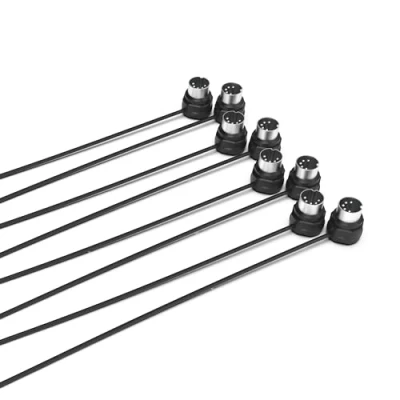 Image of CME MIDI Cable 4 Pack 2FT / 60cm, 5 pin DIN, Low profile Mirrored 45 Degree Angled Ultra Thin Plugs for Compact Spaces Ideal Interface, Pedalboard, Keyboard