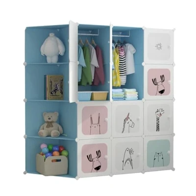 Image of MAGIC SELECT Children&#039;s Modular Wardrobe, Module Shelving, Organizer, Storage Shelf for Home, 16 Modules, 140x105 cm