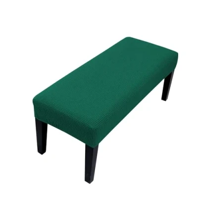 Image of Lollanda Universal Cover for Dining Room Bench, Stretch Bench Cover, Elastic Hotel, Banquet, Restaurant, Living Room, Bedroom (Black Green)