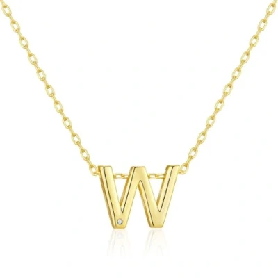 Image of Philip Jones Gold Plated Initial Necklaces A to Z Created with Zircondia® Crystals (W)