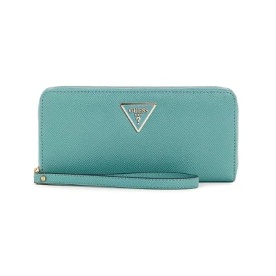 Image of GUESS Women&#039;s Laurel Large Zip Around Wallet, Clutch, Teal, One Size
