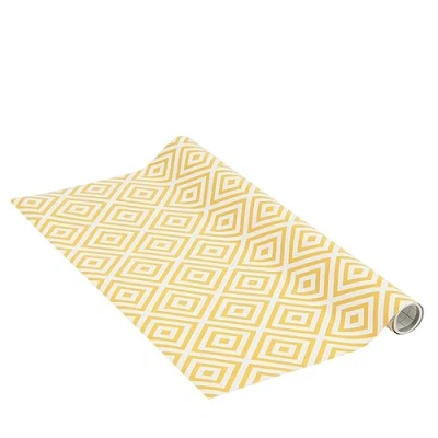 Image of Venilia 54754 Self Adhesive Film Celia Curry Geometric Motif Retro Pattern Decorative Furniture PVC Phthalate Yellow 45 cm x 1.5 m Thickness 0.095 mm