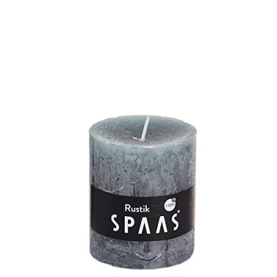 Image of Spaas 8 Rustic Unscented Pillar Candles 68/80 mm, 30 Hours, Grey