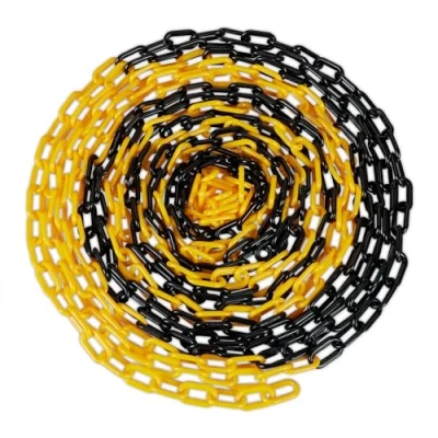 Image of Barrier Chain, 10 m Long, Plastic, for Building Site Security, Car Parks, Queues, Safety Post, Black/Yellow Relaxdays