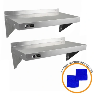 Image of MonsterShop 2 x KuKoo Stainless Steel Shelves 900mm 300mm