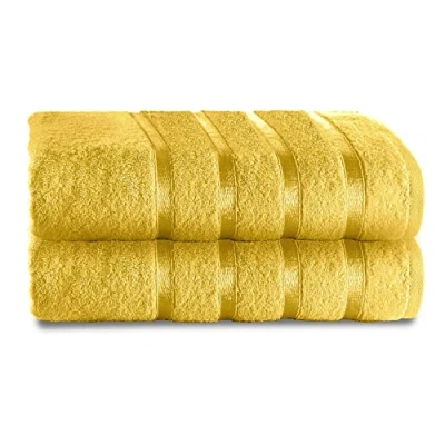 Image of GC GAVENO CAVAILIA Fade Resistant Luxury Towels, Extra Absorbent 100% Ringspun Egyptian Cotton 500 GSM Bathroom Set, Ochre, 2PK Jumbo Bath Sheet
