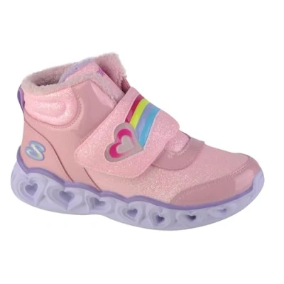 Image of Skechers 302669L PKLV Sneaker, Pink Synthetic/Lavender &amp; Trim, 1 UK