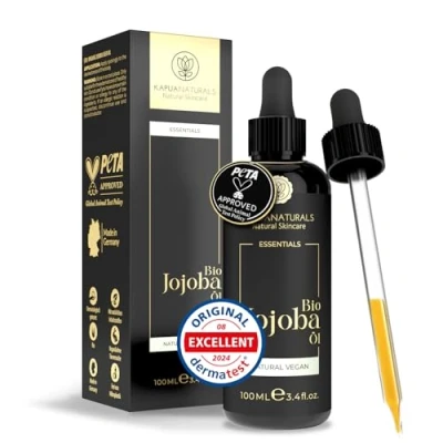 Image of Jojoba Oil Organic Cold Pressed 100ml 100% Pure &amp; Natural for Hair, Skin, Scalp, Eyelashes, Eyebrows, Beard Nails Vegan Highest Purity