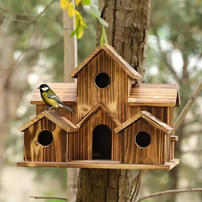 Image of Bird Houses for Garden Small Birds Wooden Nesting Box Birdhouse Shabby Chic Loveheart Tree and Decorations