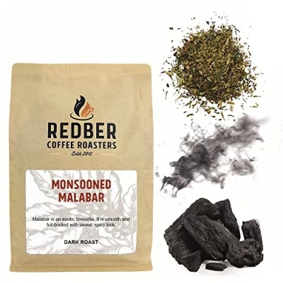 Image of Redber Monsooned Malabar, Coffee Roasted to Order (Dark, Espresso Grind 250g)