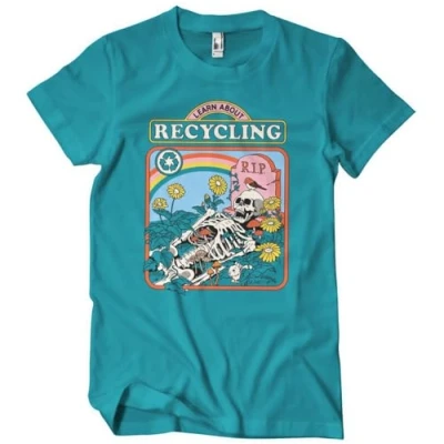 Image of Steven Rhodes Officially Licensed Learn About Recycling Mens T Shirt (TropicalBlue), Large