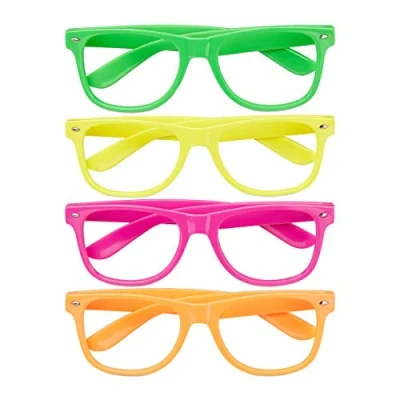 Image of Relaxdays Set of 24 Party Glasses, Funny, Carnival, Halloween, Festival, No Lens H x W D 4.5 14.5 15 cm, Colourful